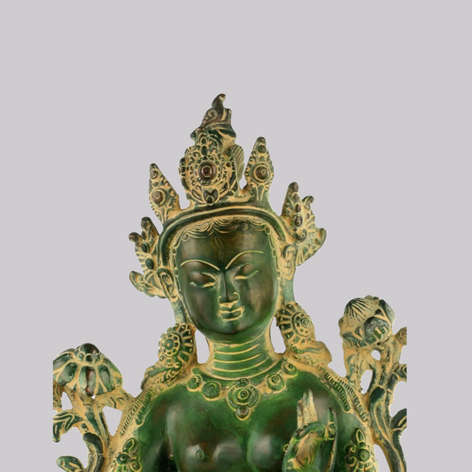 ब्रासौरस® ब्रास व्हाइट तारा प्रतिमा | ऊंचाई 9 इंच और वजन 2.70 किलो