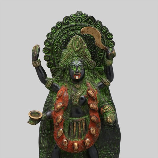 Brassaura® Brass Goddess Kali Bhairavi Statue | Height 11.02 Inches & Weight 4.05 kg
