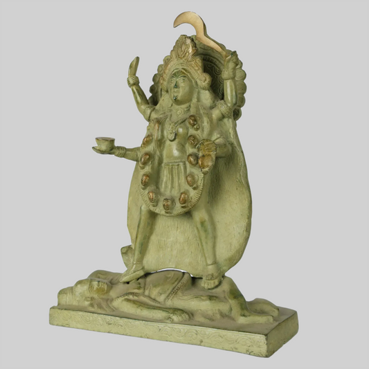 Brassaura® Brass Goddess Kali Bhairavi Statue | Height 11.02 Inches & Weight 4.05 kg