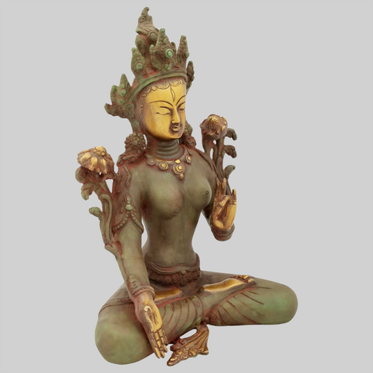 ब्रासौर® ब्रास देवी तारा प्रतिमा | ऊंचाई 9 इंच और वज़न 2.70 किग्रा