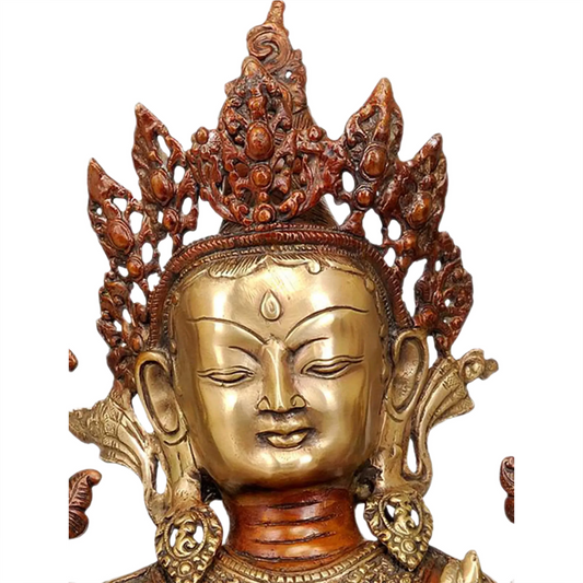 Brassaura® बड़ी पीतल देवी तारा प्रतिमा | 18.50 इंच | 12.90 किग्रा