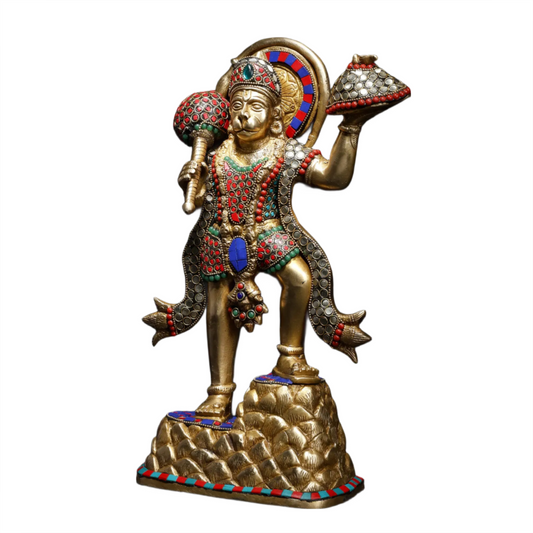 ब्रसौड़ा® पंचमुखी हनुमान प्रतिमा | जटिल बारीकियों के साथ पीतल से निर्मित | ऊँचाई 12.2 इंच और वज़न 6.06 कि.ग्रा.