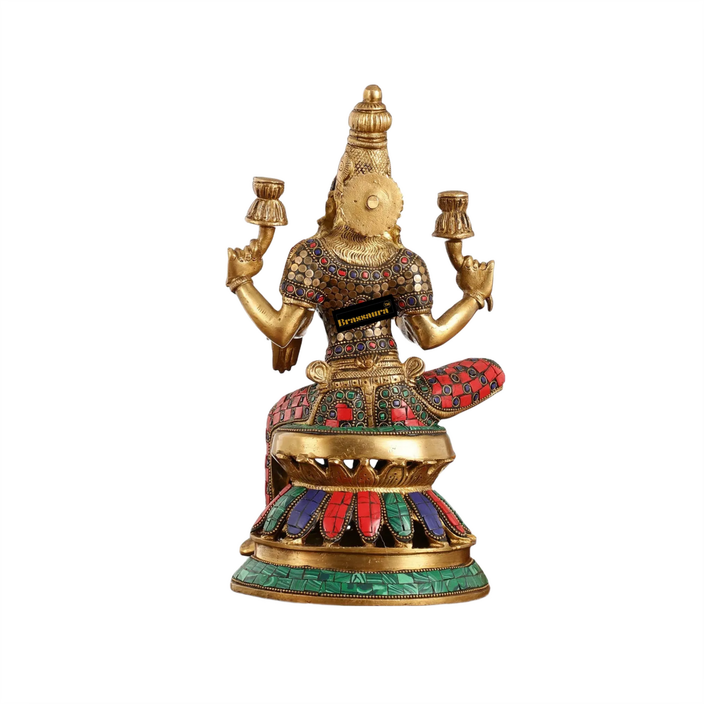 Brass Gem Stone Work Laxmi Mata for Home and Decor Height 12 Inches & Weight 4.5 Kgs