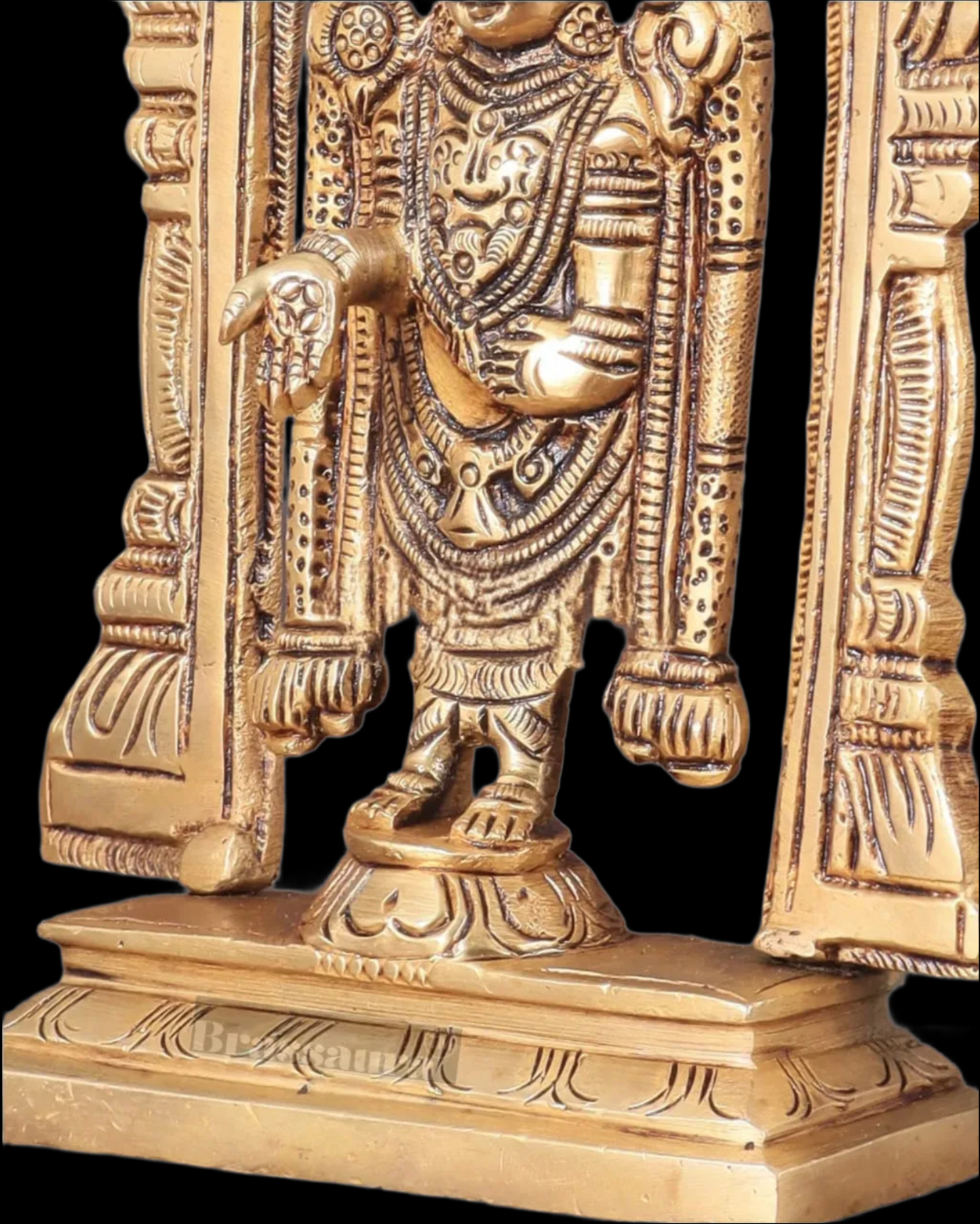 Brassaura™ Brass Tirupati Balaji Lord Venkateshwara Idol – 6.5 Inches, 0.8 Kg | Handcrafted Temple & Home Decor