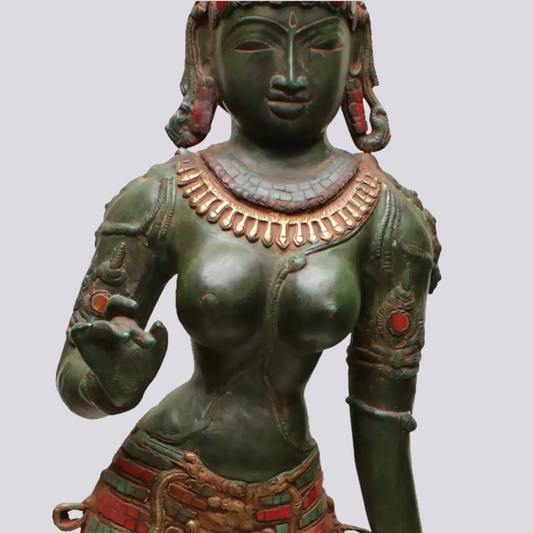 Estátua de Latão Brassaura® Deusa Parvati | Altura 111,76 cm e Peso 26,80 kg