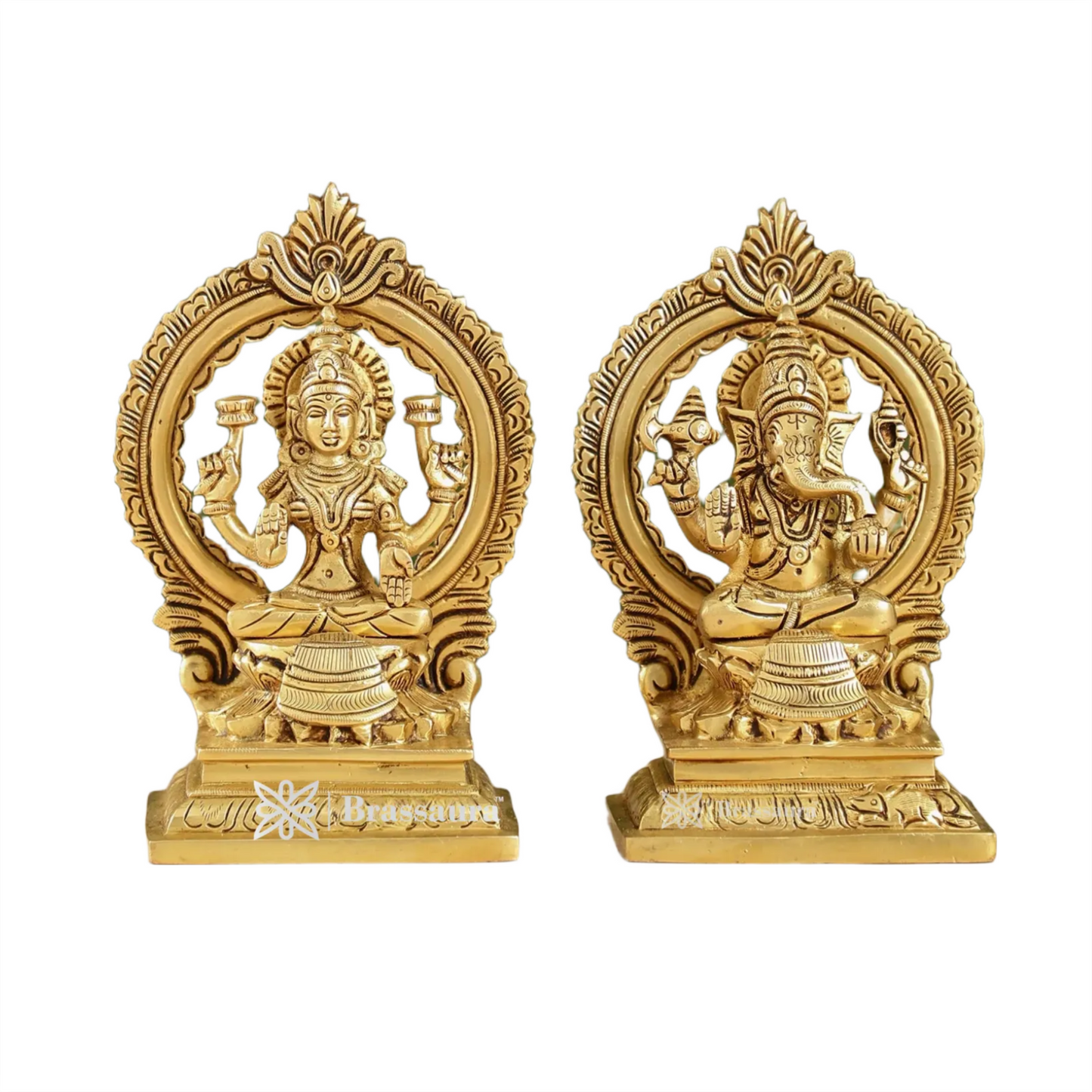 Brass Artistic Lakshmi Ganesh Height 7 Inches