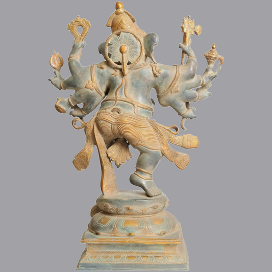 Brassaura® Ashtabhuja Dhari Yuddha Ganesha | Height 26 Inches & Weight 23.40 kgs