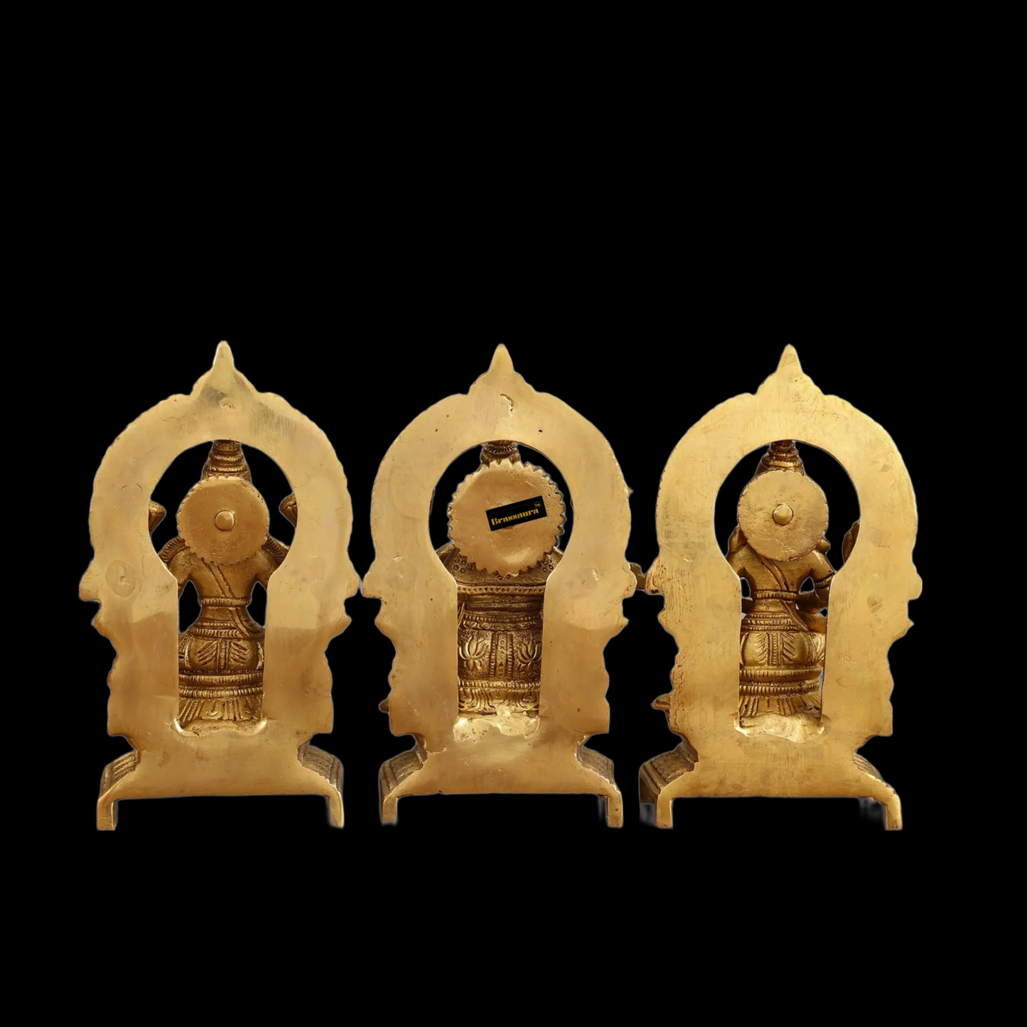 Brass Antique Lakshmi Ganesh Saraswati Height 7 Inches & Weight 5 Kgs