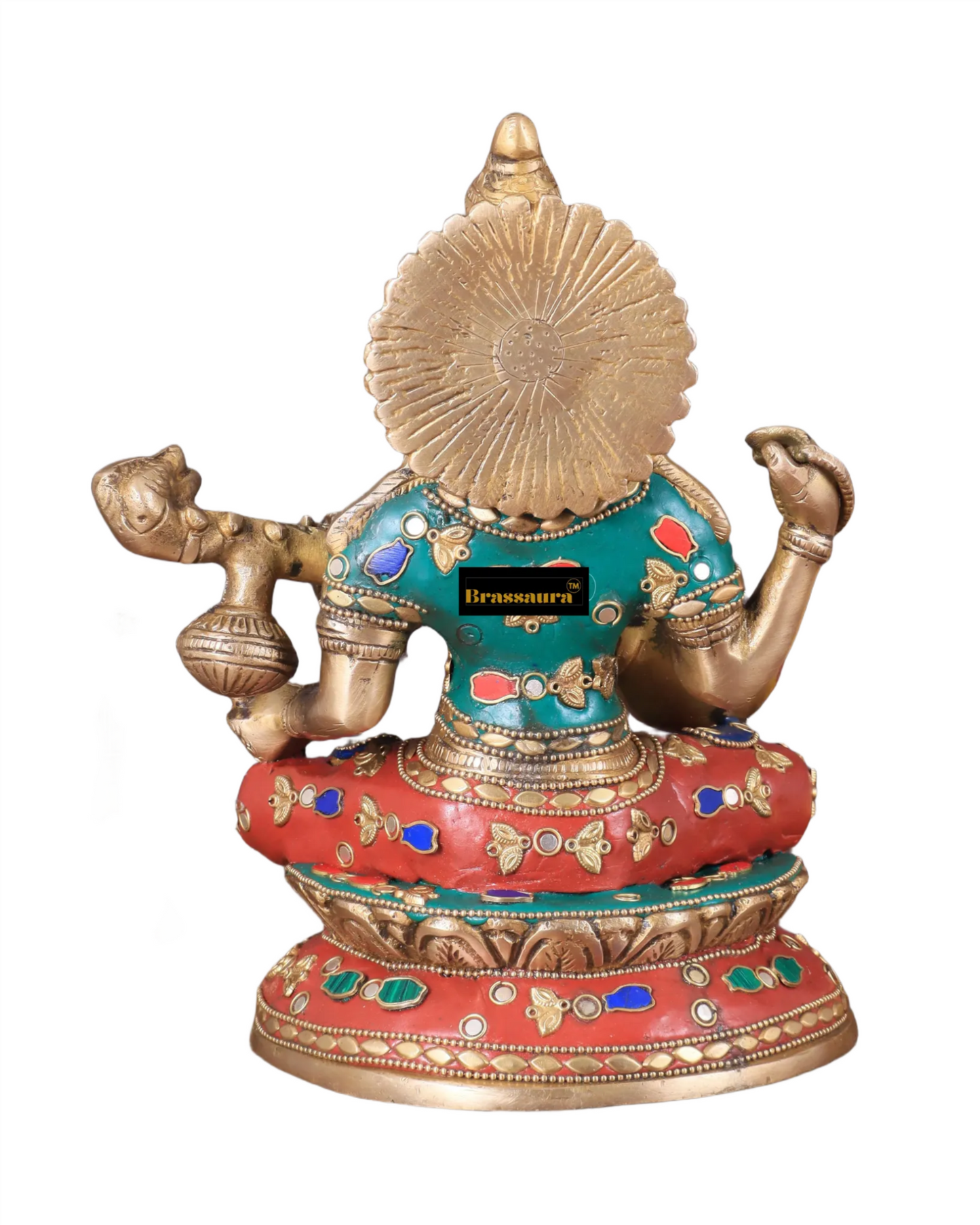 Brass Gem Stone Work Saraswati for Home and Decor Height 9 Inches & Weight 4.5 Kgs