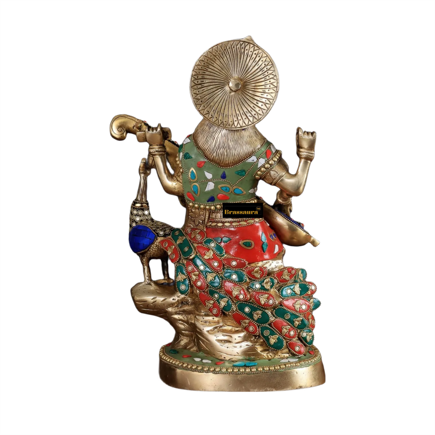 Brass Gem Stone Work Saraswati for Home and Decor Height 15 Inches & Weight 10 Kgs