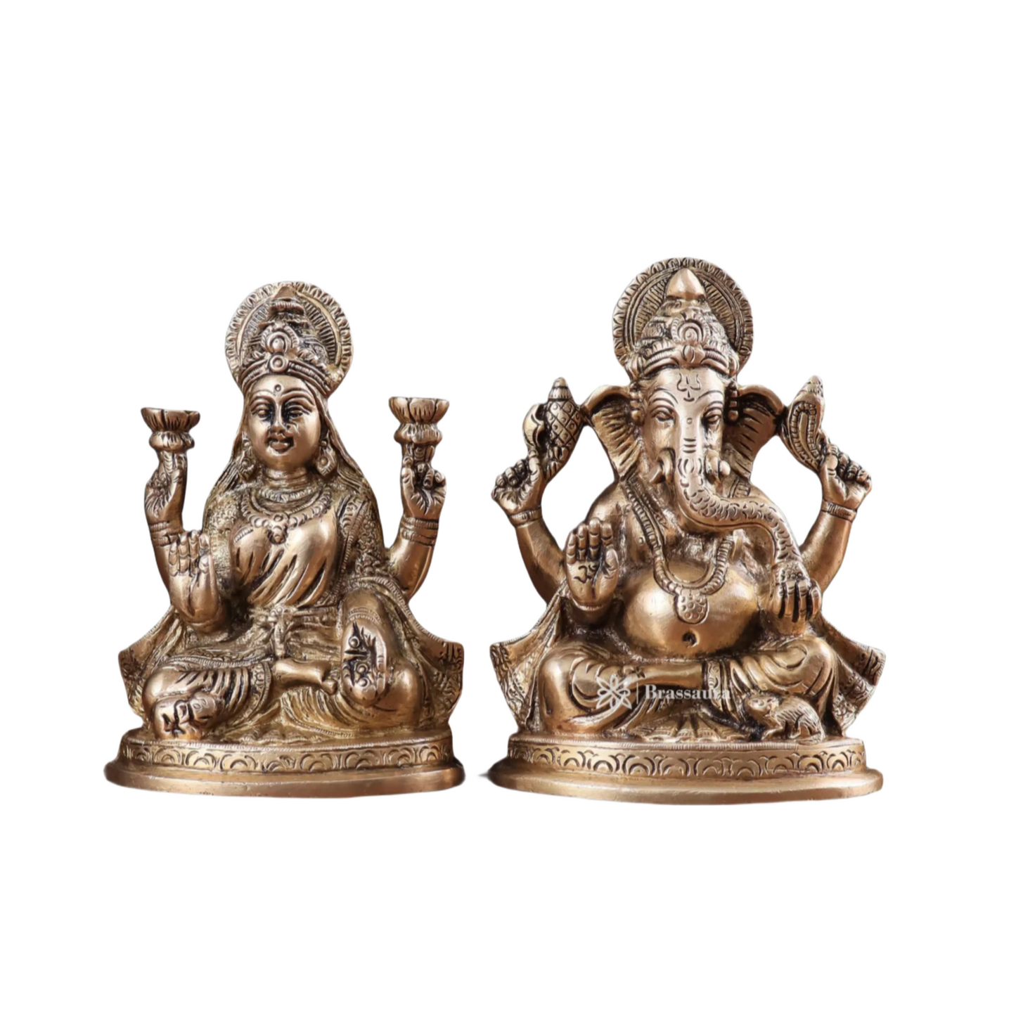 Brass Artistic Lakshmi Ganesh Height 6 Inches & Weight 2.6 Kg