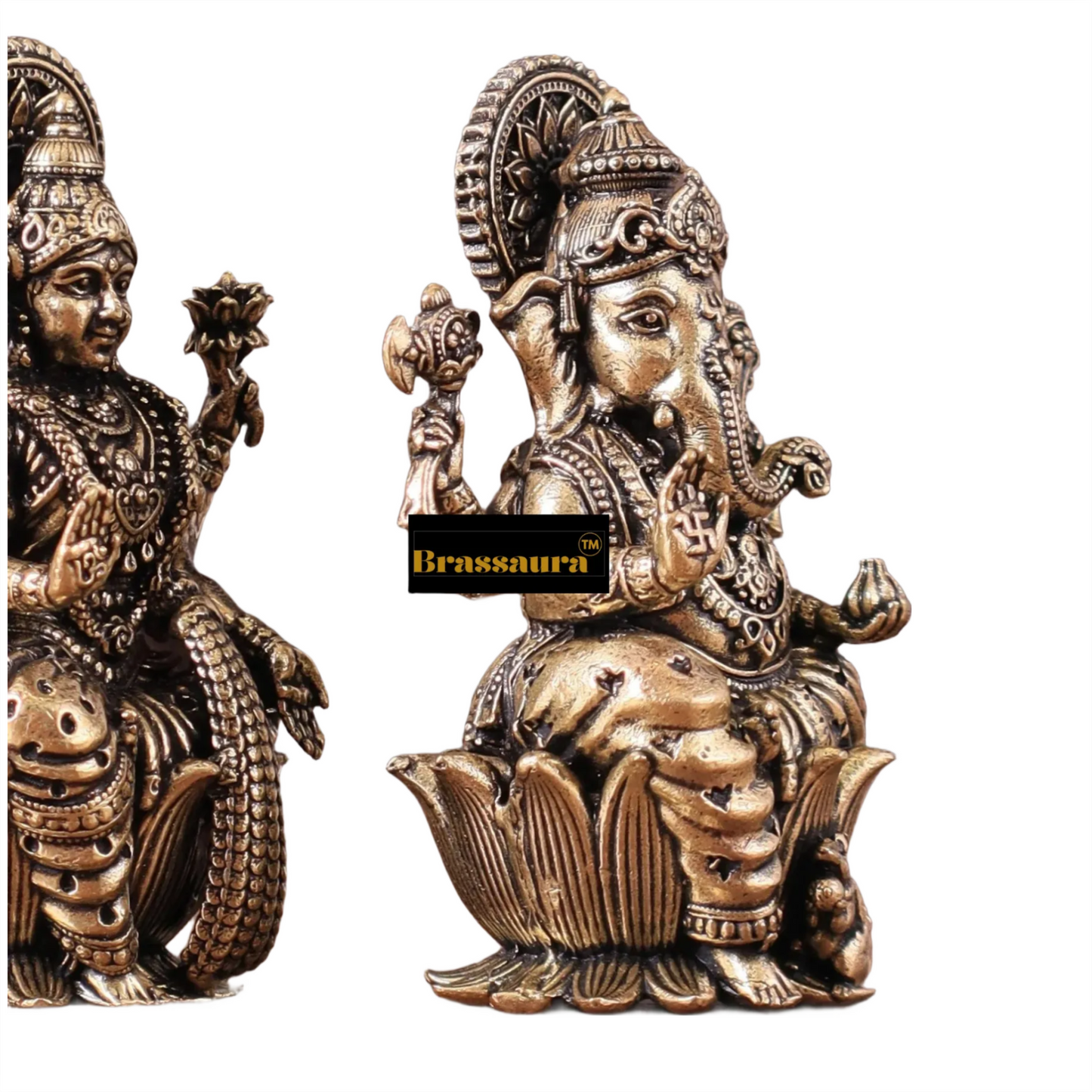 Brass Artistic Lakshmi Ganesh Height 2.5 Inches & Weight 180 Gms