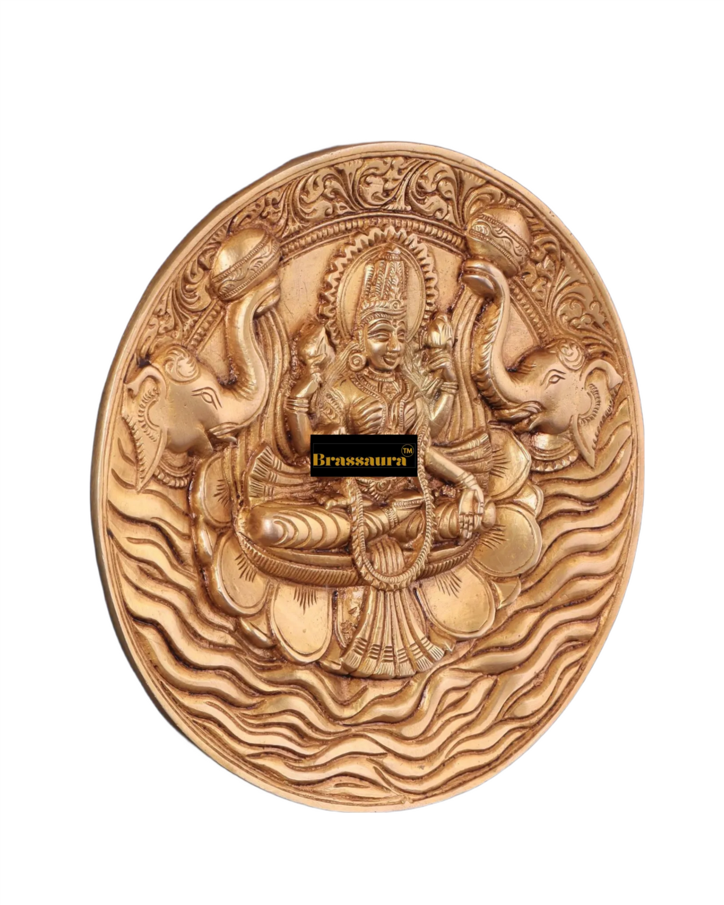 Brass Laxmi Wall Hanging for Home and Decor Home Height 7.5 Inches & Weight 1.2 Kgs