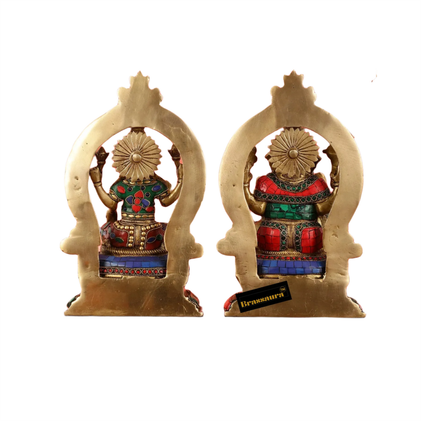 Brass Gem Stone Work Lakshmi Ganesh Height 11 Inches & Weight 7 Kgs