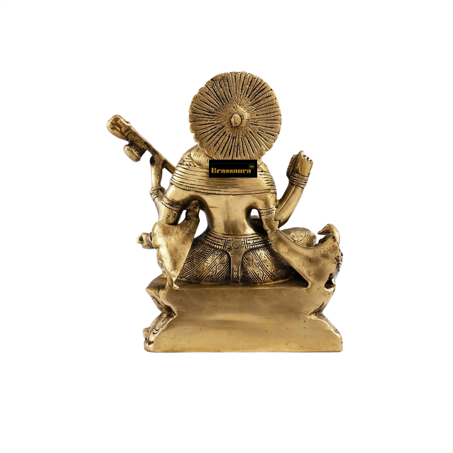 Brass Saraswati Idol for Home and Decor Height 9 Inches & Weight 3.5 Kgs