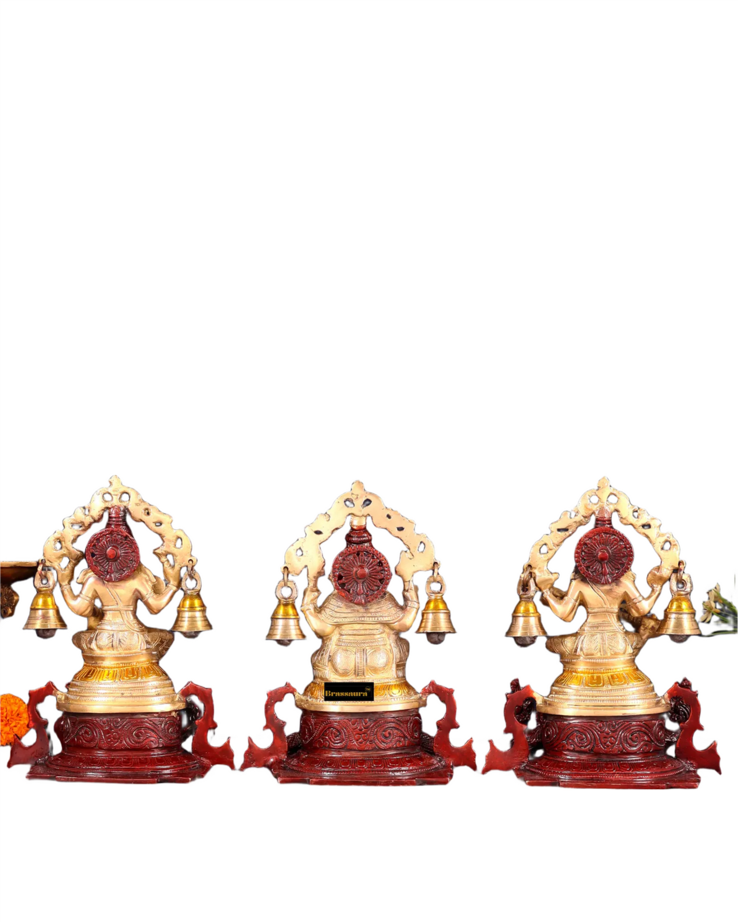 Brass Antique Lakshmi Ganesh Saraswati Height 8.2 Inches & Weight 6.51 Kgs