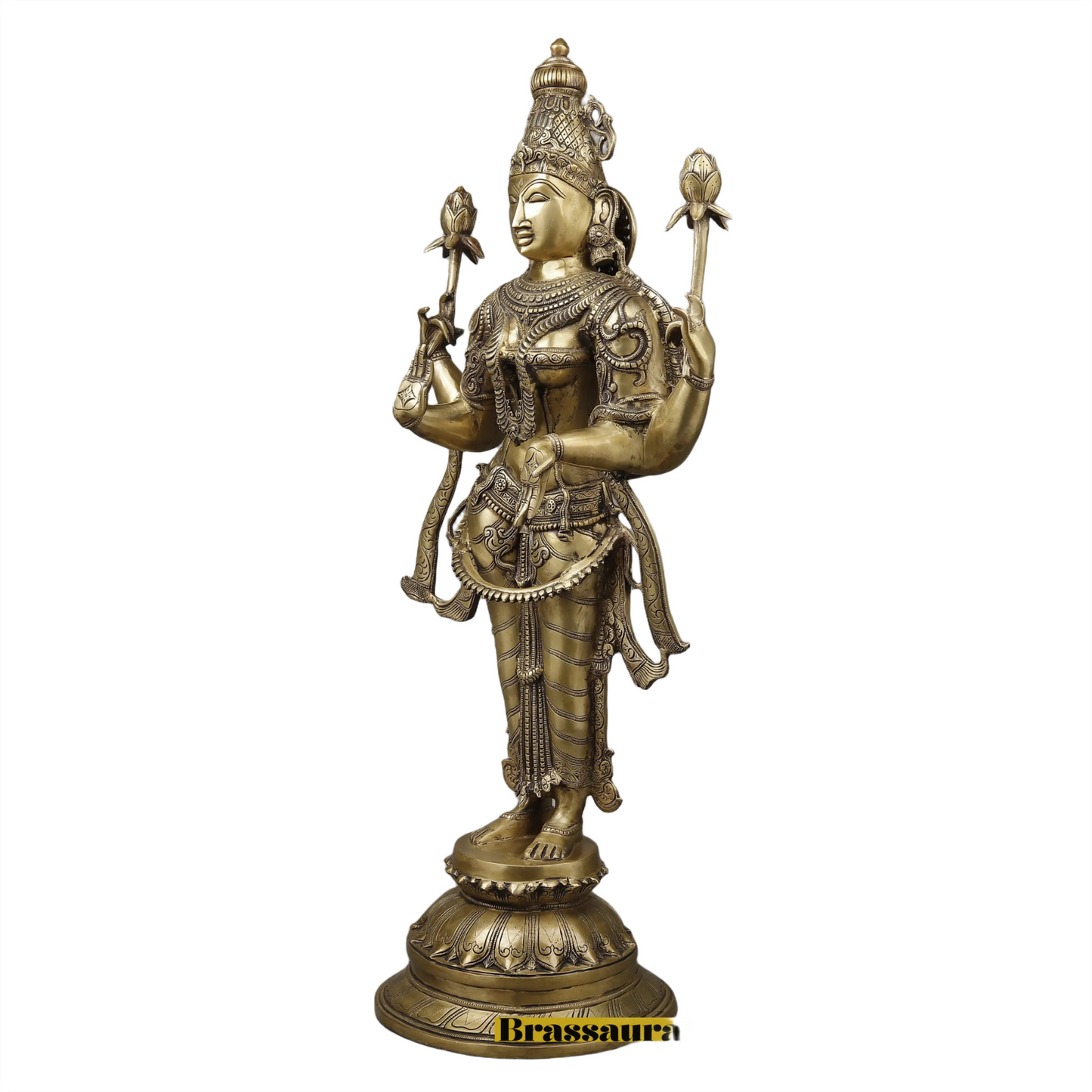 Brass Laxmi Idol for Home and Decor Height 39.5 Inches & Weight 32.25 Kgs