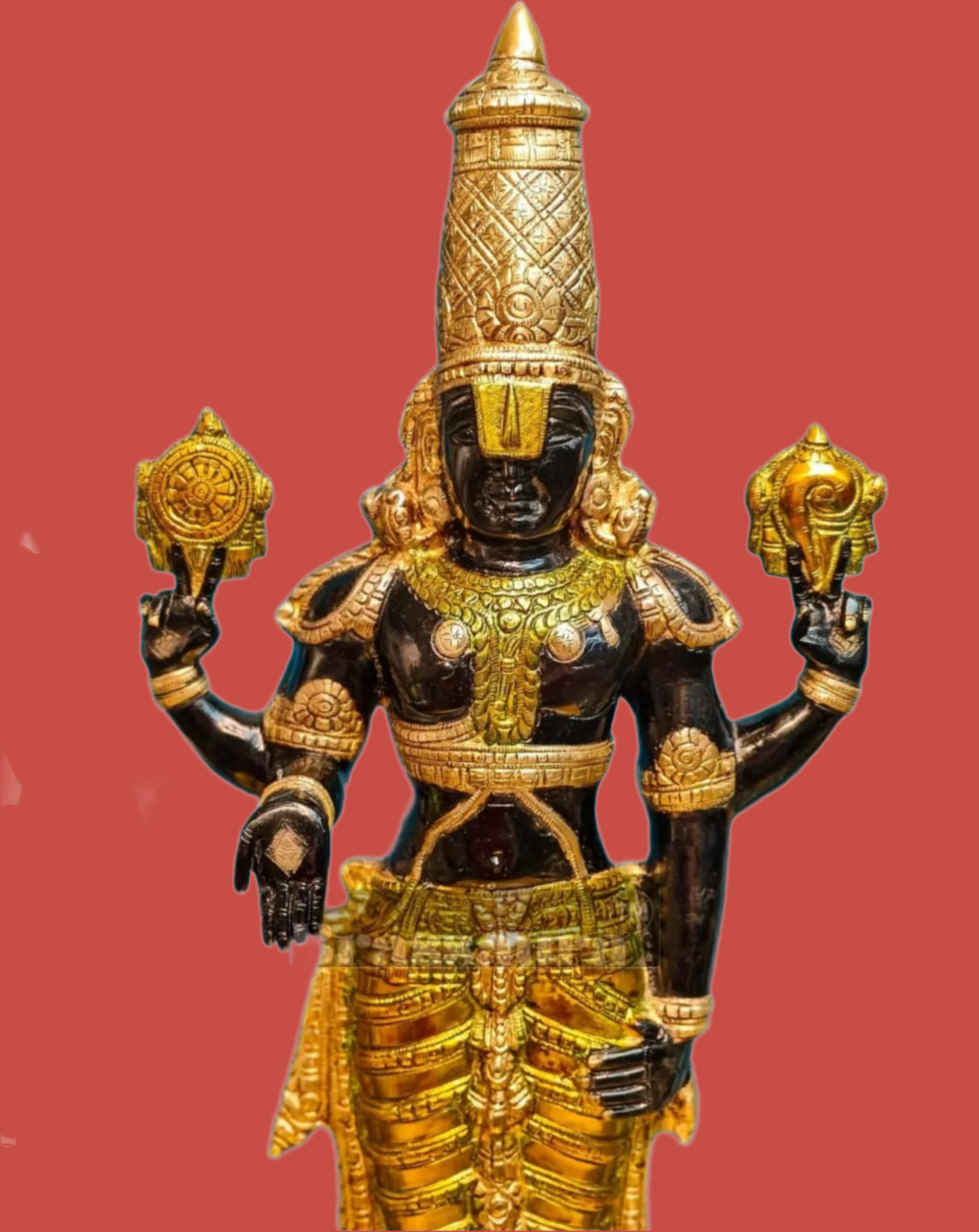 Brassaura™ Pure Brass Tirupati Balaji Idol – 33.5 Inches, 22 Kgs