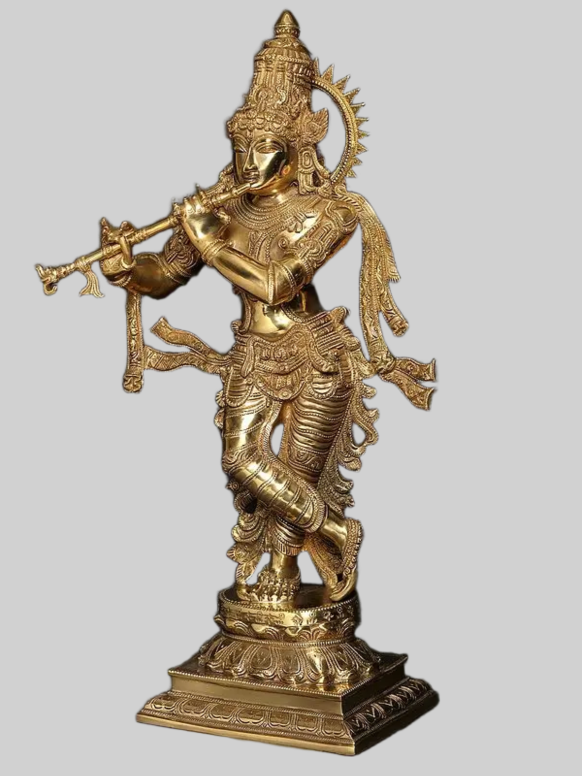 Brassaura® Brass Krishna Ji Statue | Height 26 Inches & Weight 14.35 kg