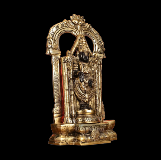 Brassaura™ Brass Handcrafted Tirupati Balaji Idol with Dual Tone Finish – 20 Inches, 12 Kgs