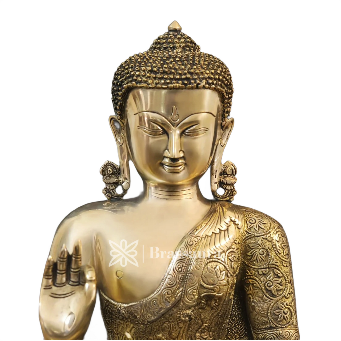 Brass Buddha For Home And Décor Weight 22.78 Kg Height 21 Inch