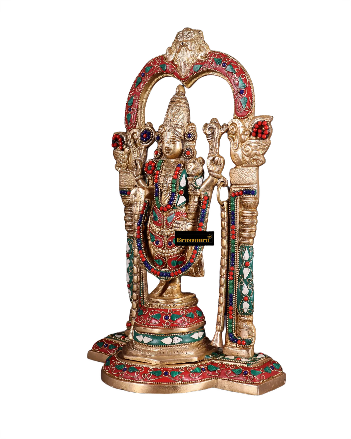 Brass Gem Stone Work Balaji Idol For Home Decor Height 14 Inch & Weight 5.6 Kg