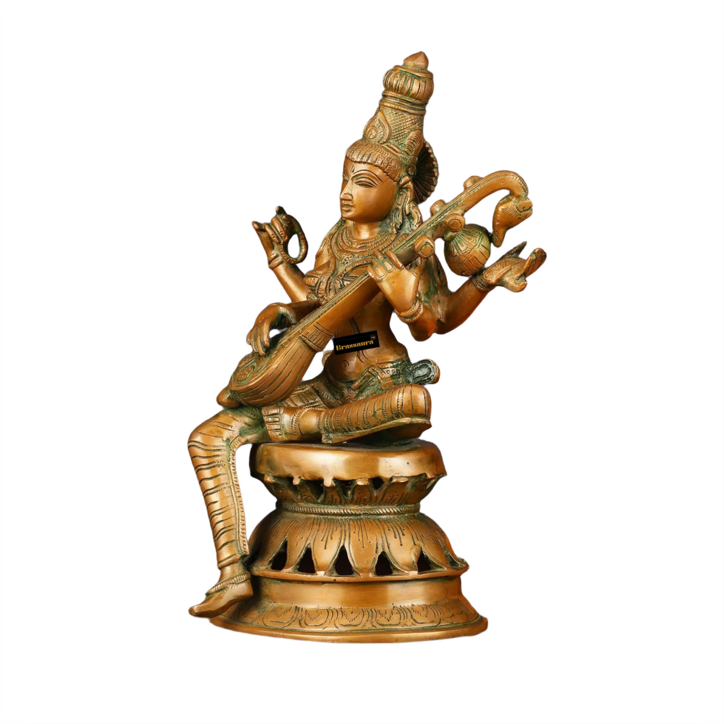 Brass Saraswati Idol for Home and Decor Height 12 Inches & Weight 4 Kgs