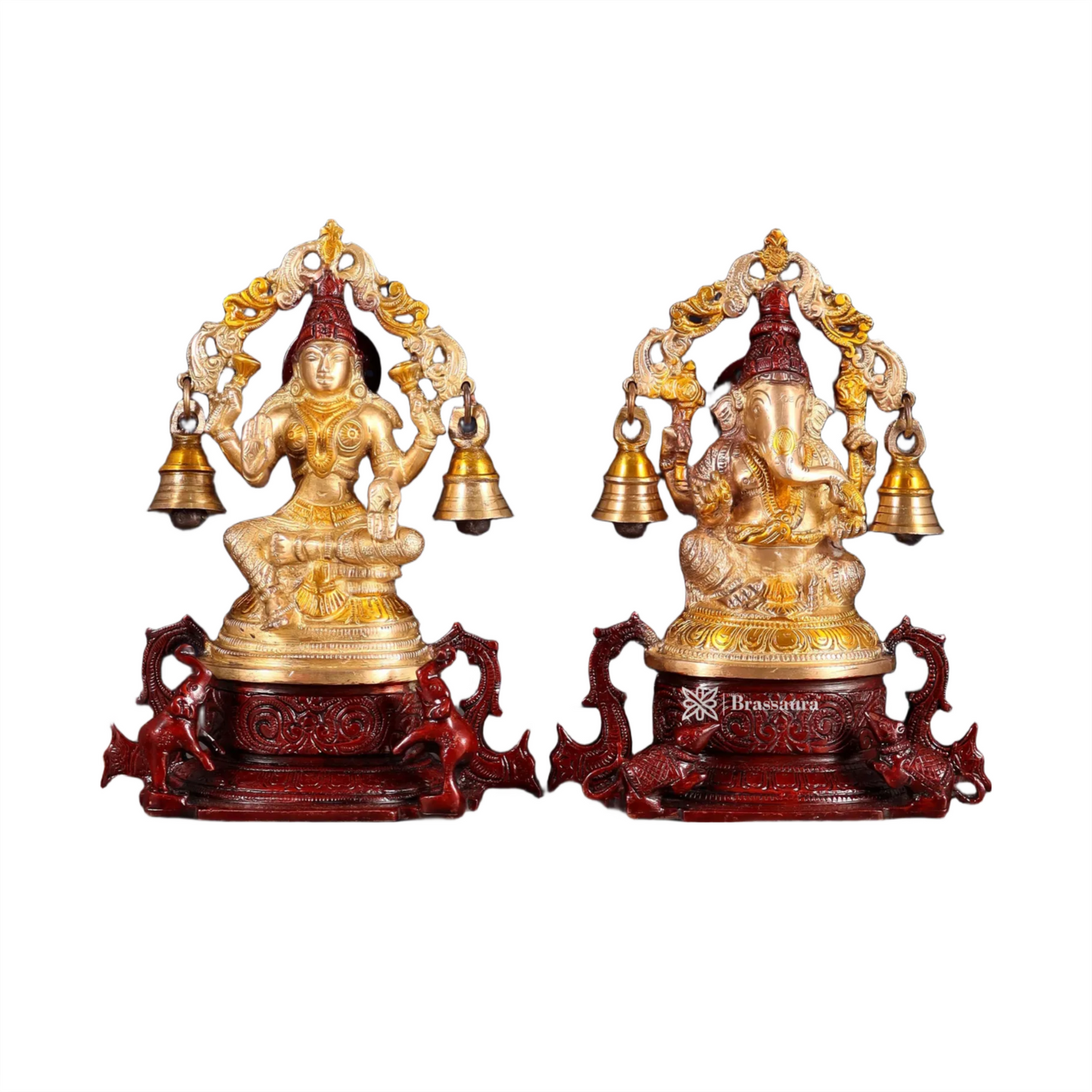 Brass Artistic Lakshmi Ganesh Height 8.2 Inches Weight 4.34 Kgs