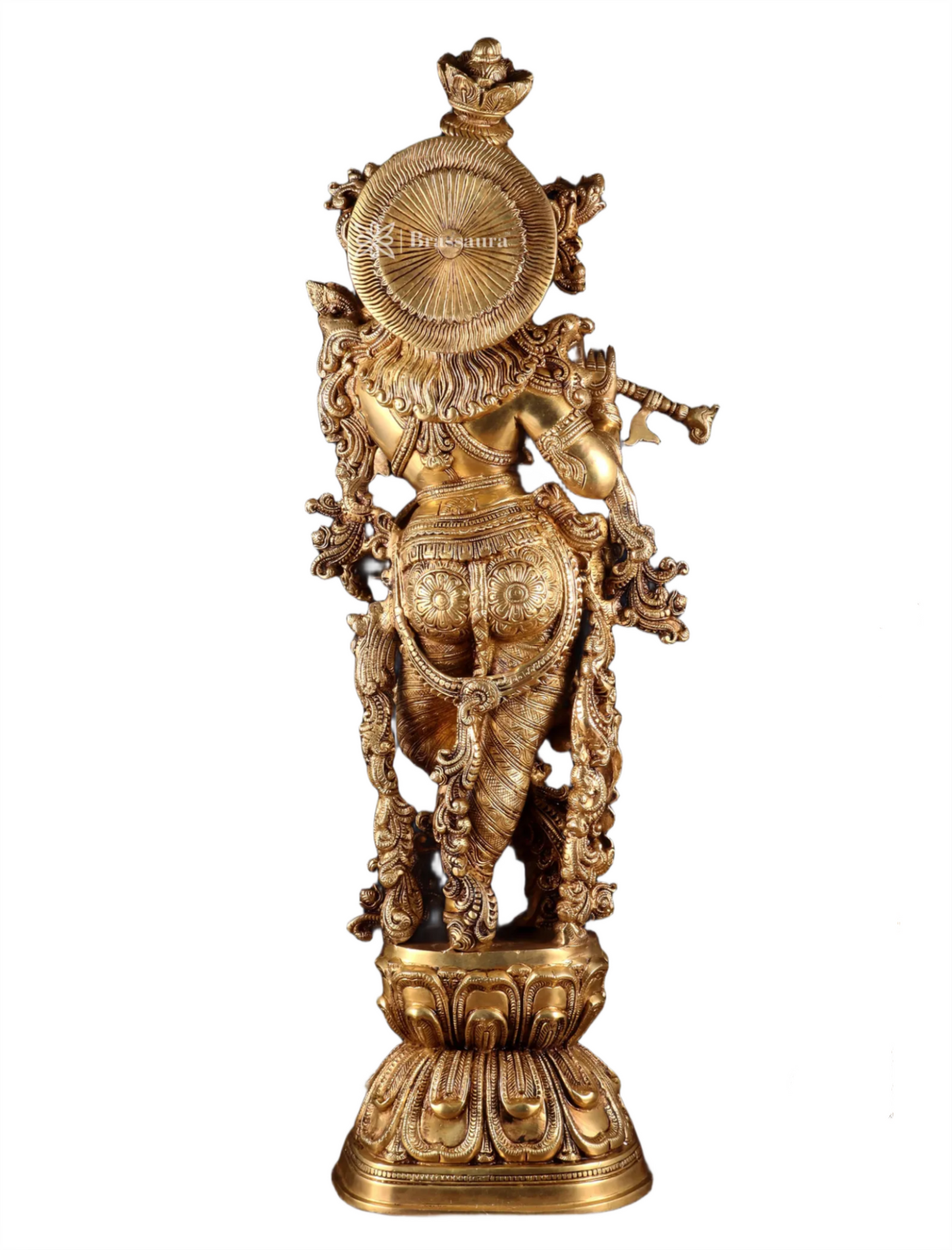 Brassaura™ Brass Superfine Krishna Statue – Height 30 Inches & Weight 20 Kgs
