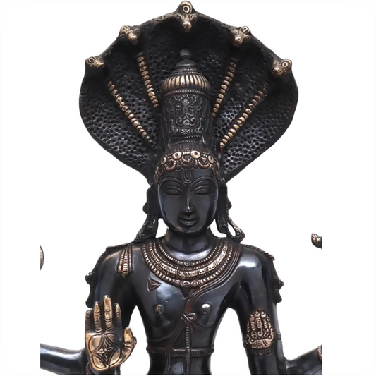 Estátua de Brassaura® do Senhor Vishnu | Latão Puro | 81 cm de Altura e 19,50 kg de Peso