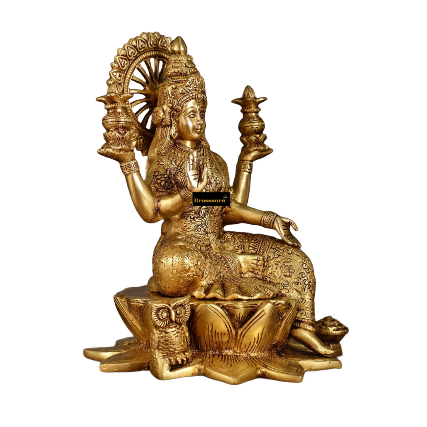 Brass Laxmi Idol for Home and Decor Height 11 Inches & Weight 6.25 Kgs
