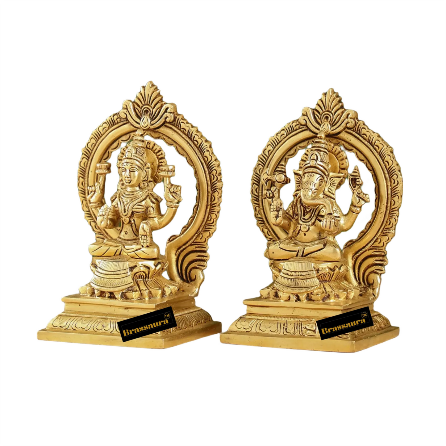 Brass Artistic Lakshmi Ganesh Height 7 Inches