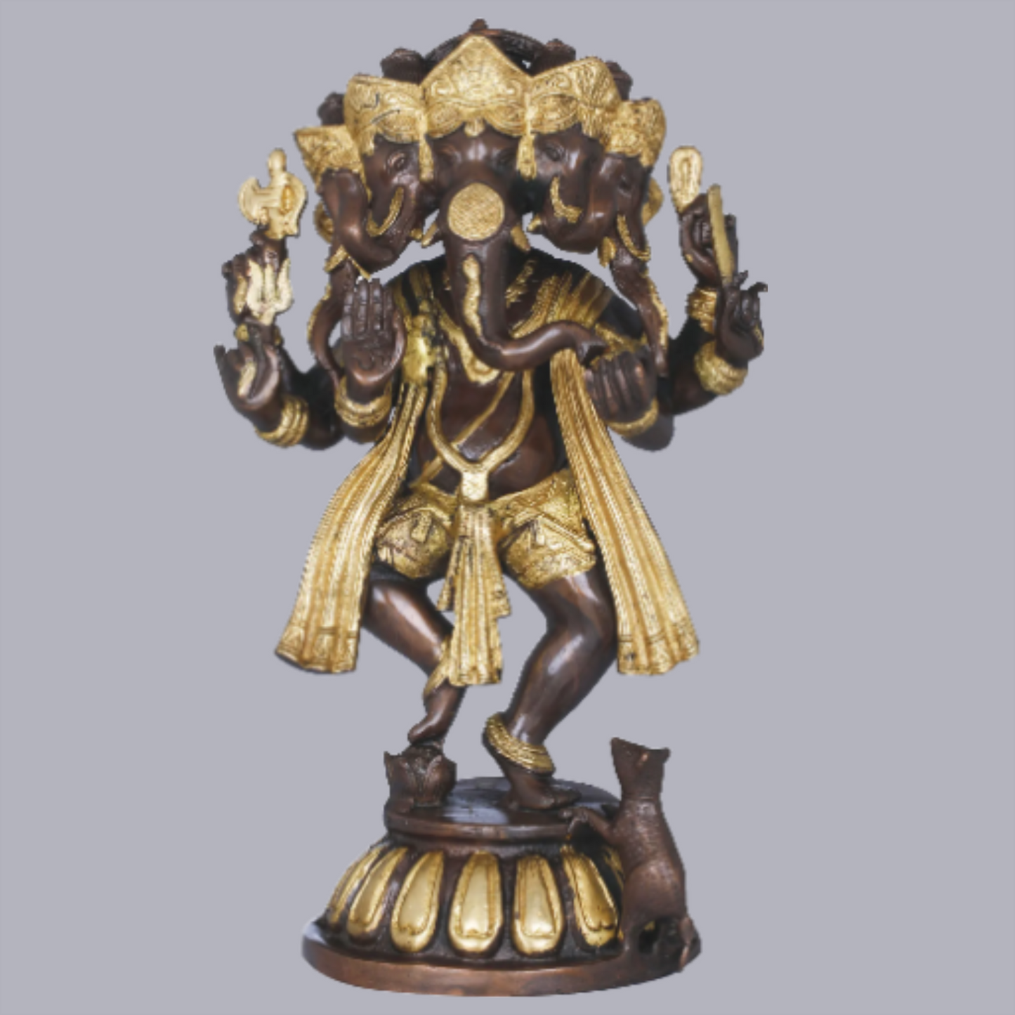 Brassaura™ Panchmukhi Ganesha Brass Statue | Height 14.5 Inches & Weight 7.90 kgs