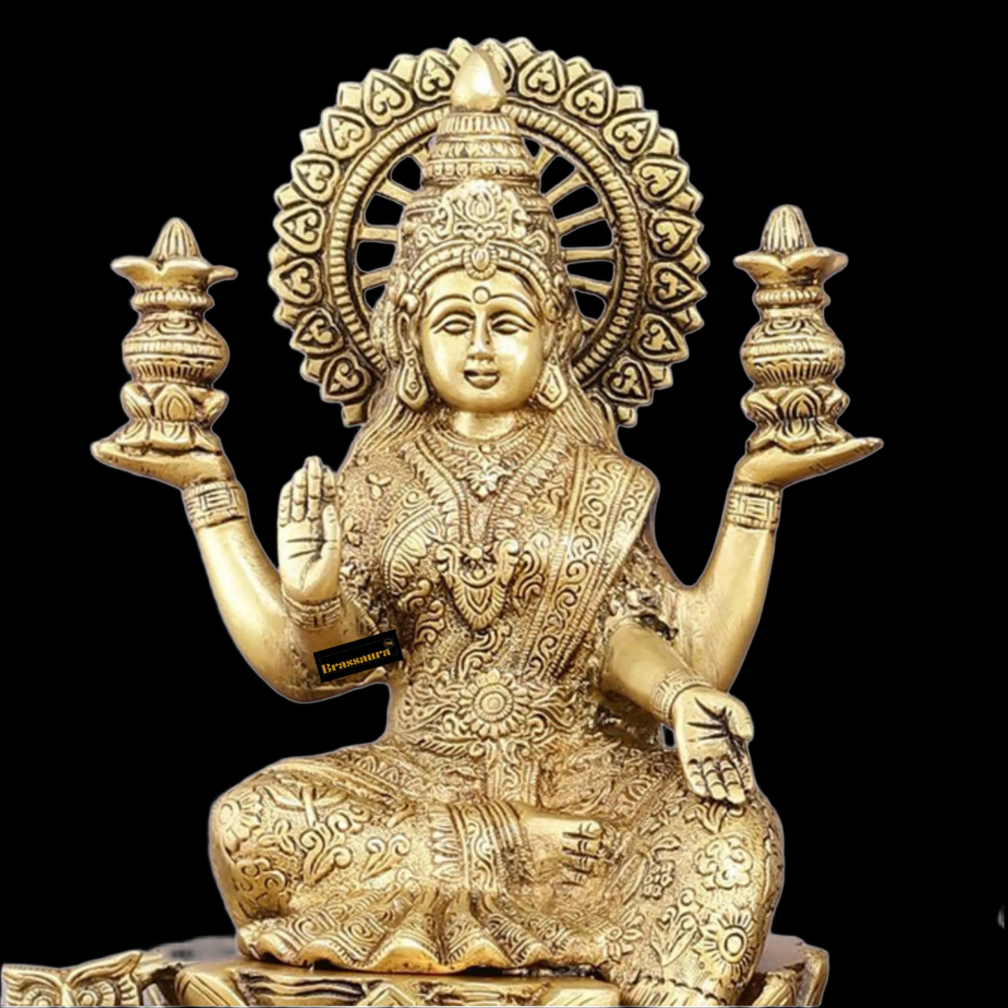 Brass Antique Laxmi Ganesha Saraswati Height 11 Inches & Weight 19 Kgs