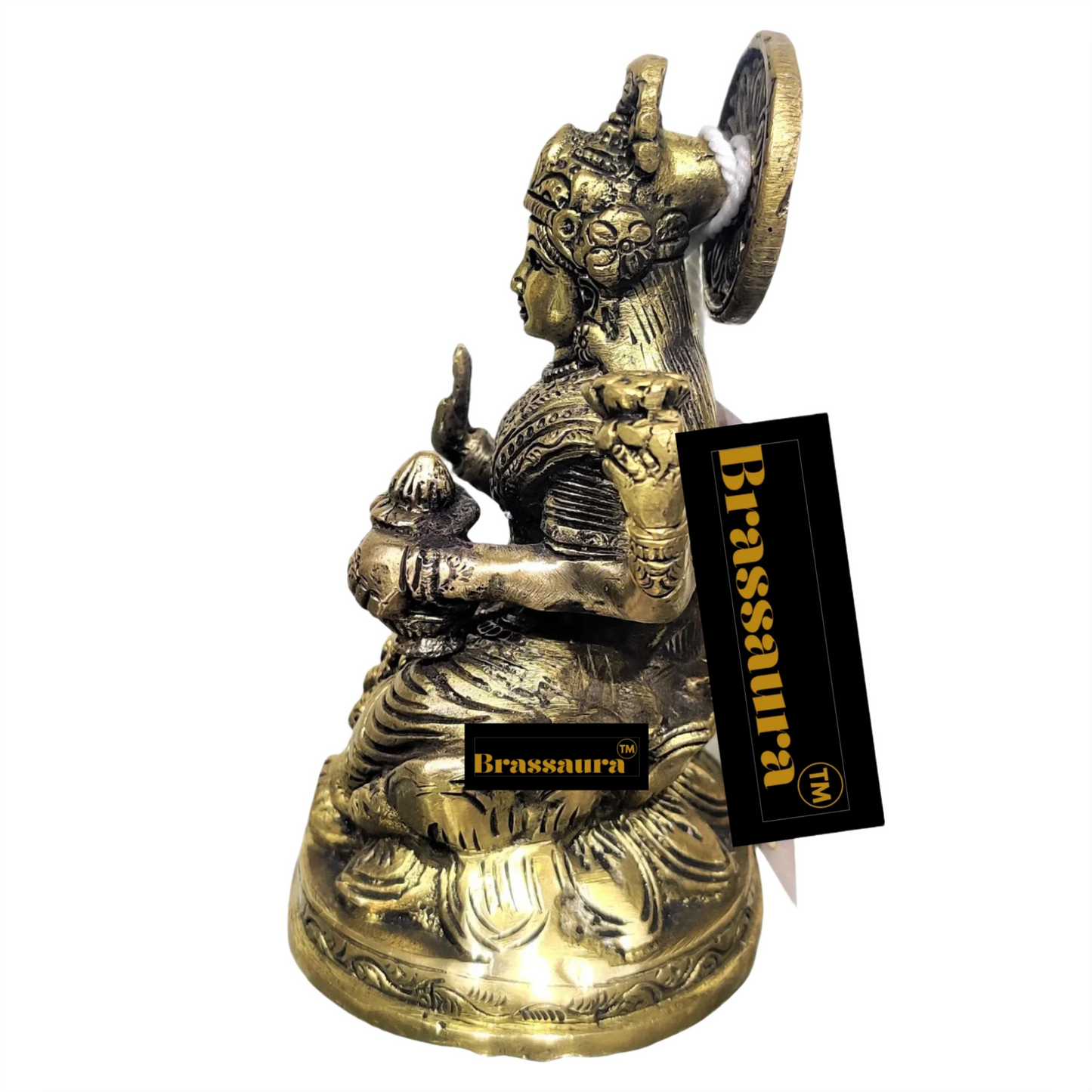Brass Laxmi Idol for Home and Decor Height 5.5 Inches & Weight 0.86 Grams