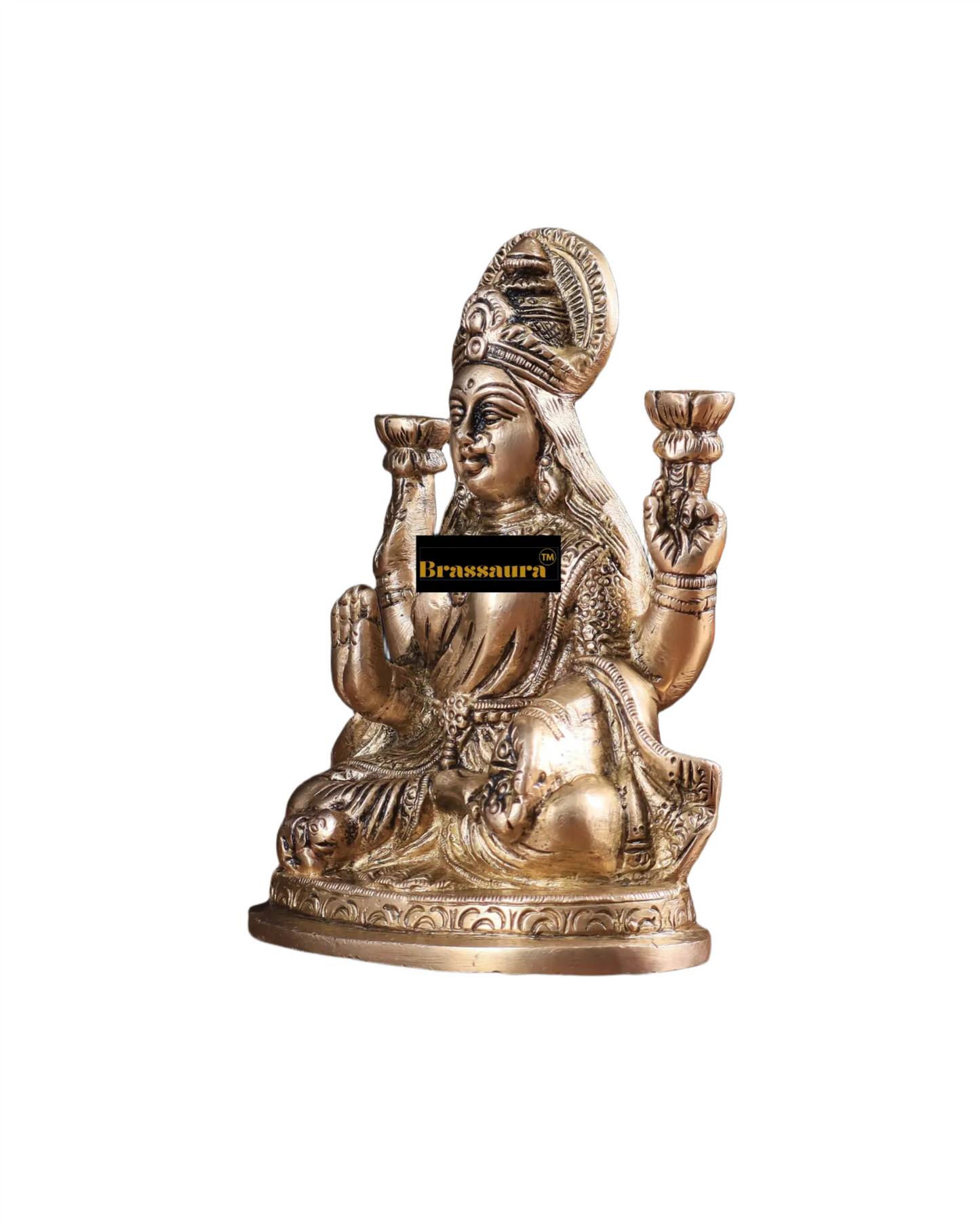 Brass Laxmi Idol for Home and Decor Height 6 Inches & Weight 1.3 Kgs