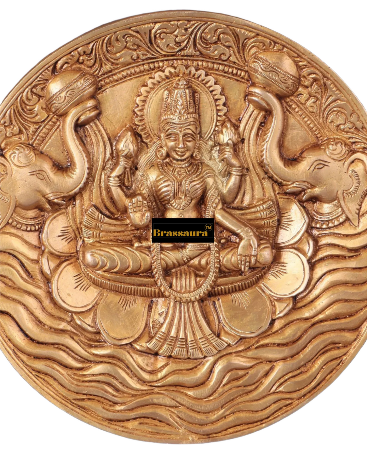 Brass Laxmi Wall Hanging for Home and Decor Home Height 7.5 Inches & Weight 1.2 Kgs