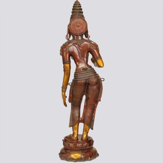 Brassaura® Padmadharini Parvati | Estátua de Latão | Altura 114,30 cm & Peso 25,80 kg