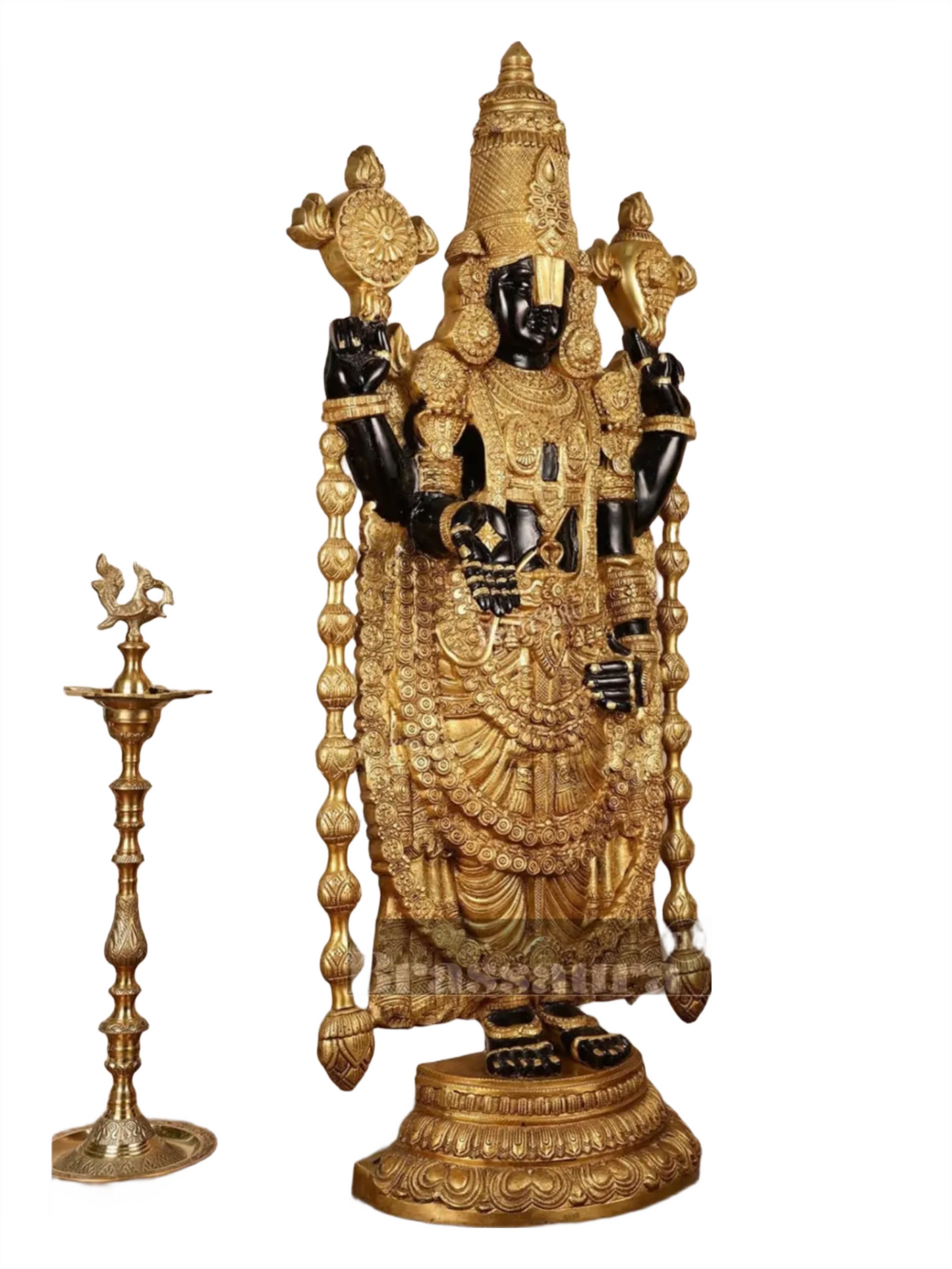 Brassaura™ Majestic Brass Lord Venkateshwara Idol – 48 Inches, 49 Kgs