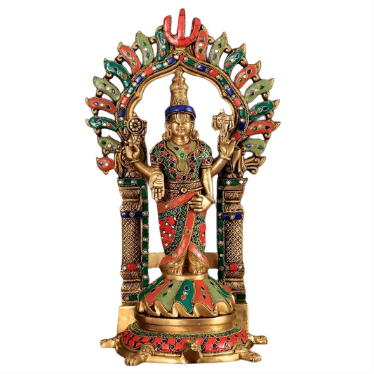 Brassaura™ Brass Lord Venkateshwara Swamy Statue with Prabhavali – 17 Inches, 7.6 Kgs