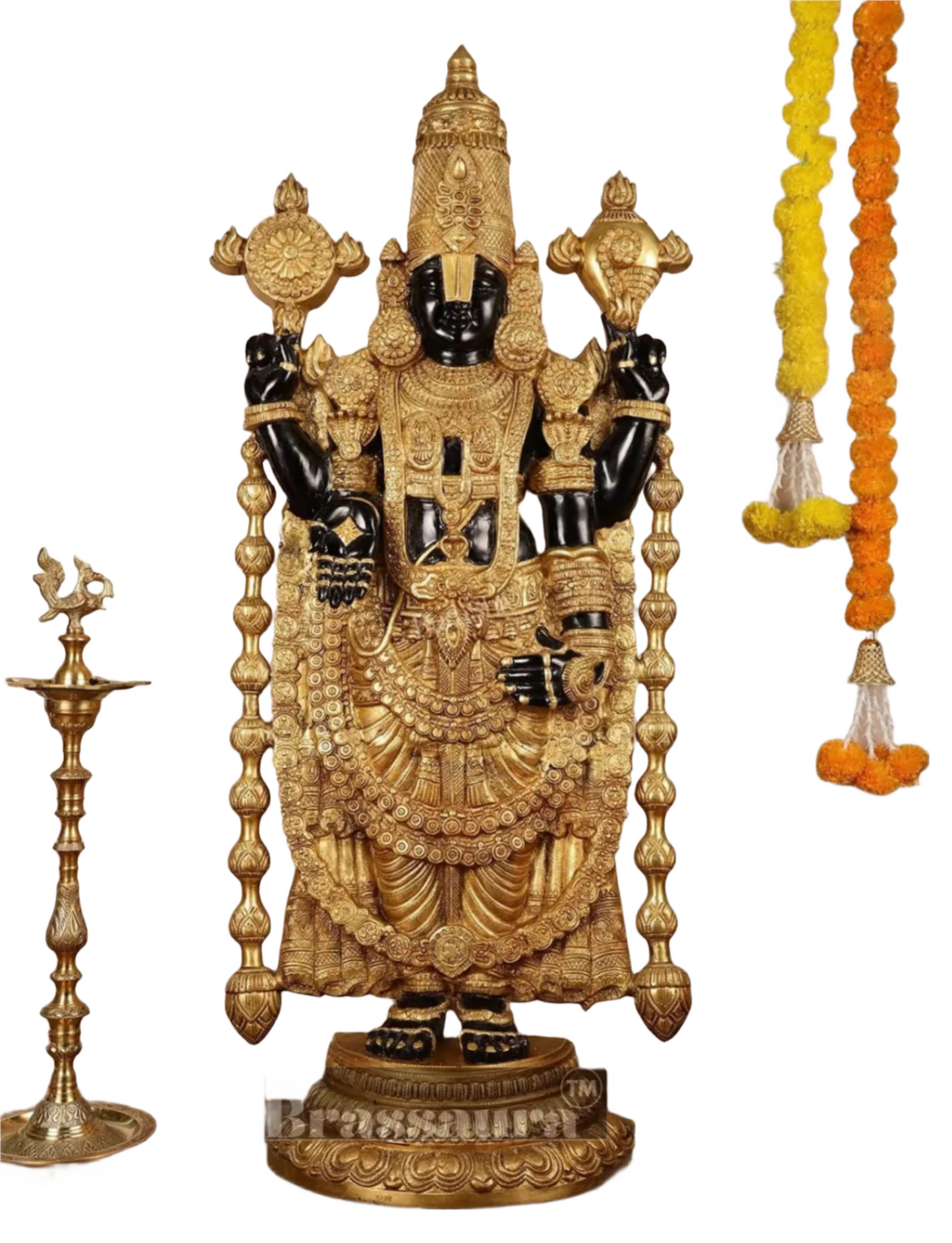 Brassaura™ Majestic Brass Lord Venkateshwara Idol – 48 Inches, 49 Kgs