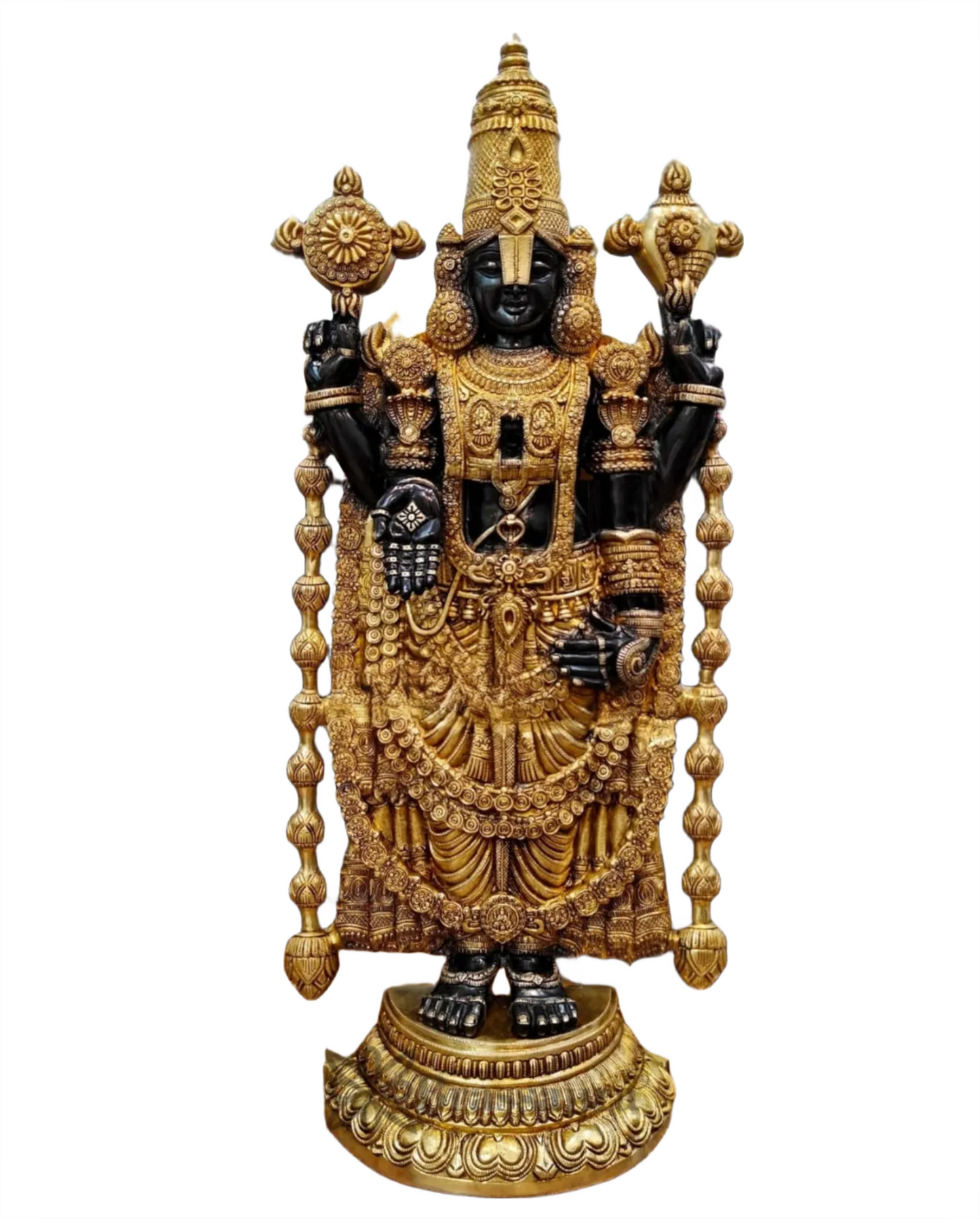 Brassaura™ Majestic Brass Lord Venkateshwara Idol – 48 Inches, 49 Kgs
