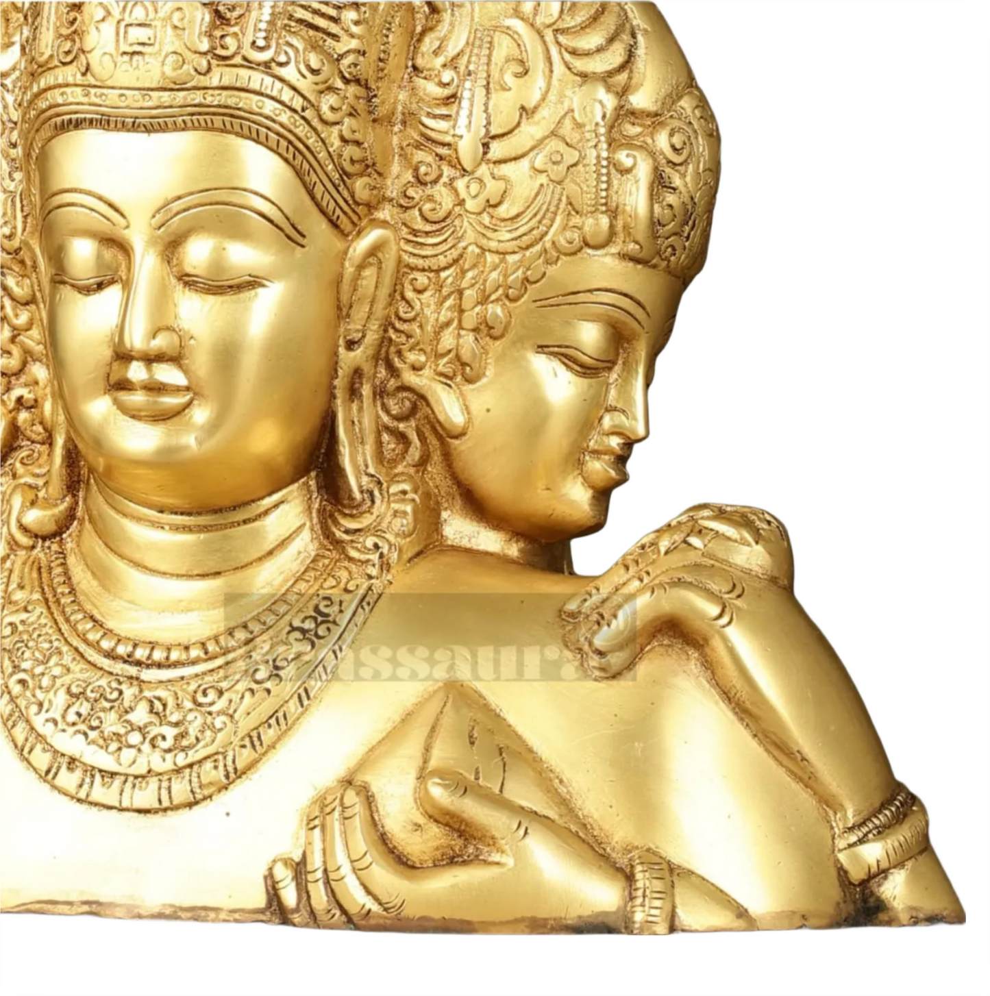 Brassaura™ Brass Superfine Trimurti Bust Statue – Brahma, Vishnu & Mahesh | 9.5 Inch, 4.6 Kgs