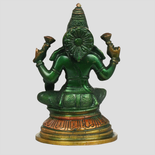 Brassaura® ब्रास लक्ष्मी देवी प्रतिमा | ऊँचाई 5.51 इंच और वज़न 0.90 कि.ग्रा.