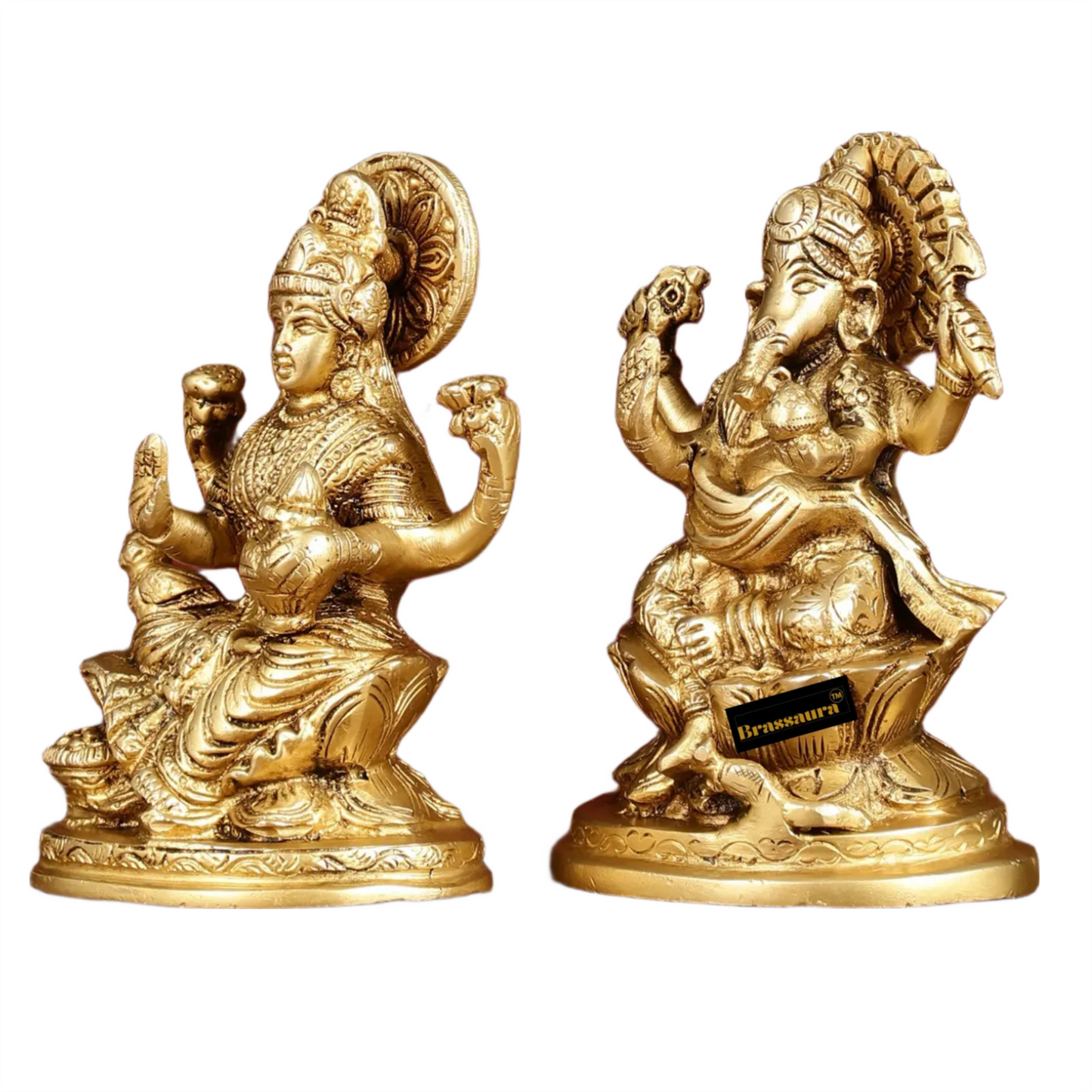 Brass Artistic Lakshmi Ganesh Height 5 Inches & Weight 2 kgs