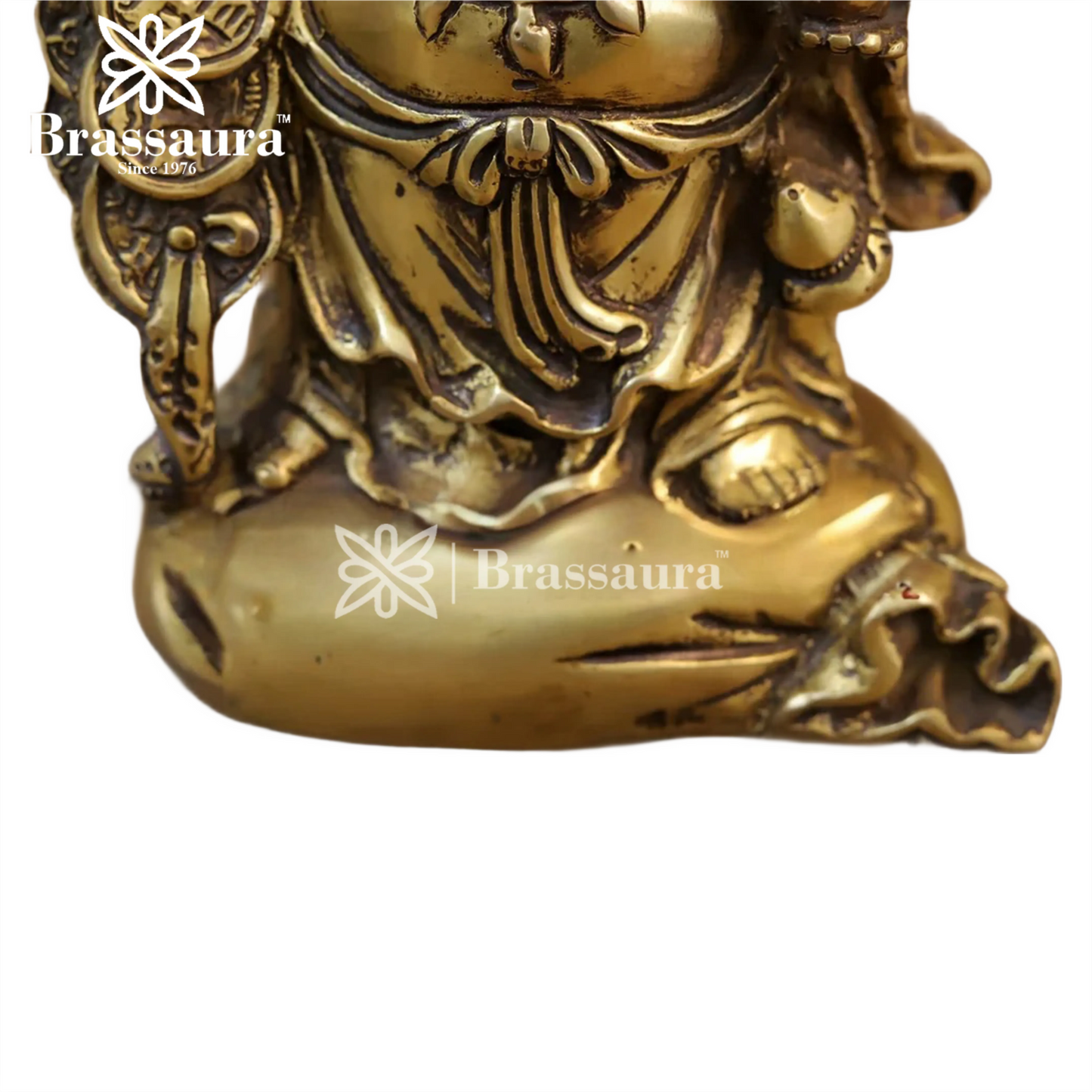Brass Laughing Buddha For Home And Décor Weight 3.12 Kg Height 8.5 Inch