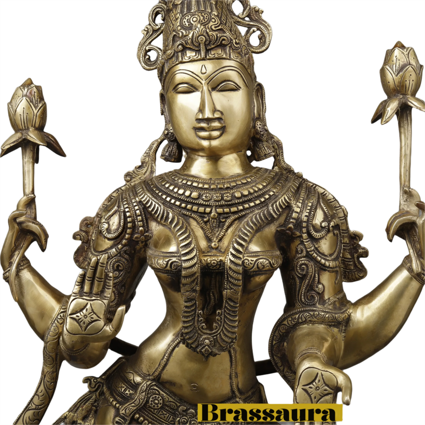 Brass Laxmi Idol for Home and Decor Height 39.5 Inches & Weight 32.25 Kgs