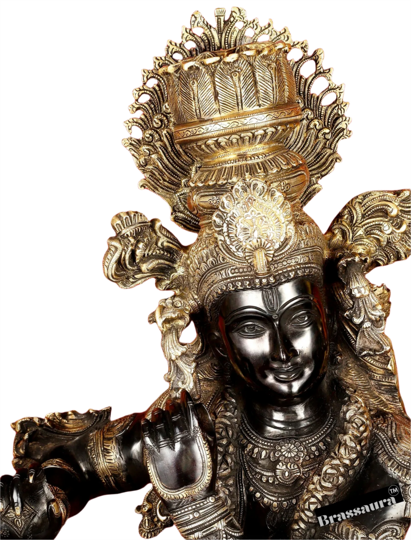 Brassaura™ Superfine Brass Large Krishna Statue – Height 46 Inches & Weight 66 Kgs
