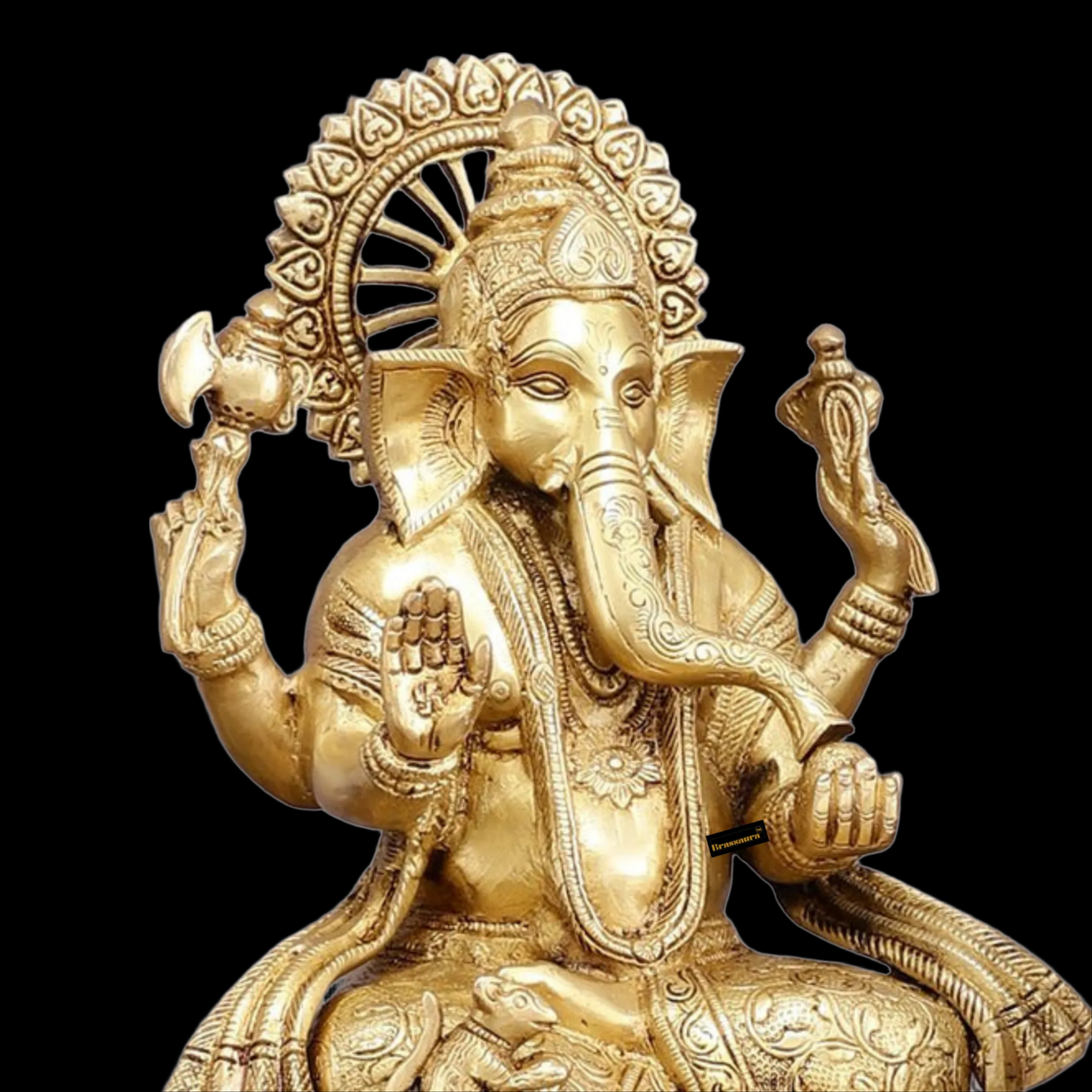 Brass Antique Laxmi Ganesha Saraswati Height 11 Inches & Weight 19 Kgs