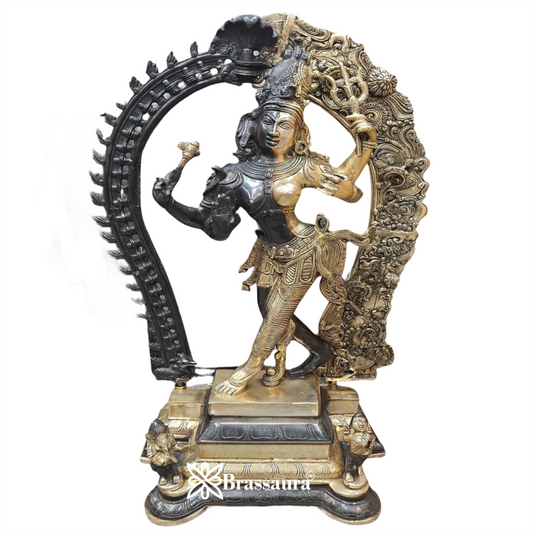 Brass Dual Color Aardhnareshwar Statue Weight 25 kg & Height 29 Inch